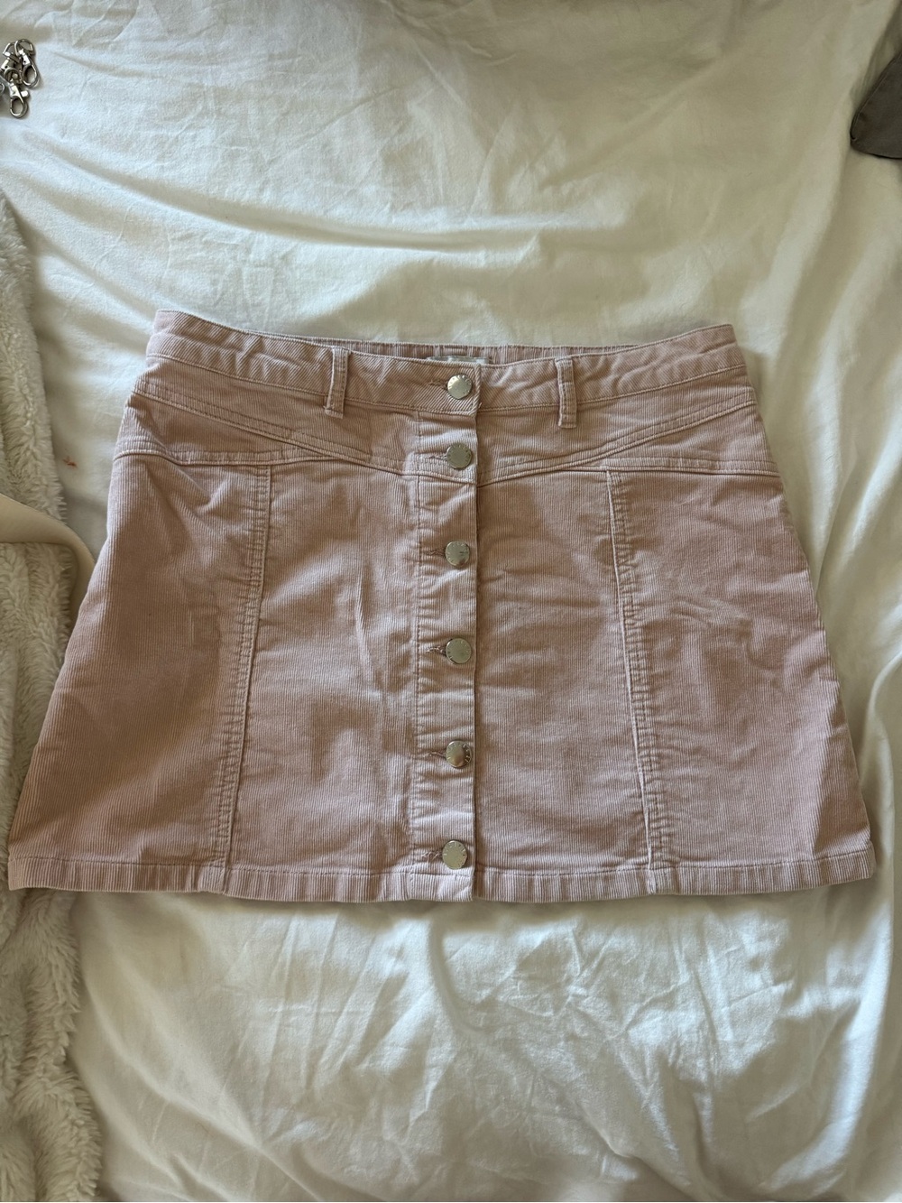 Forever 21 Dusty Rose Button-Front Mini Skirt